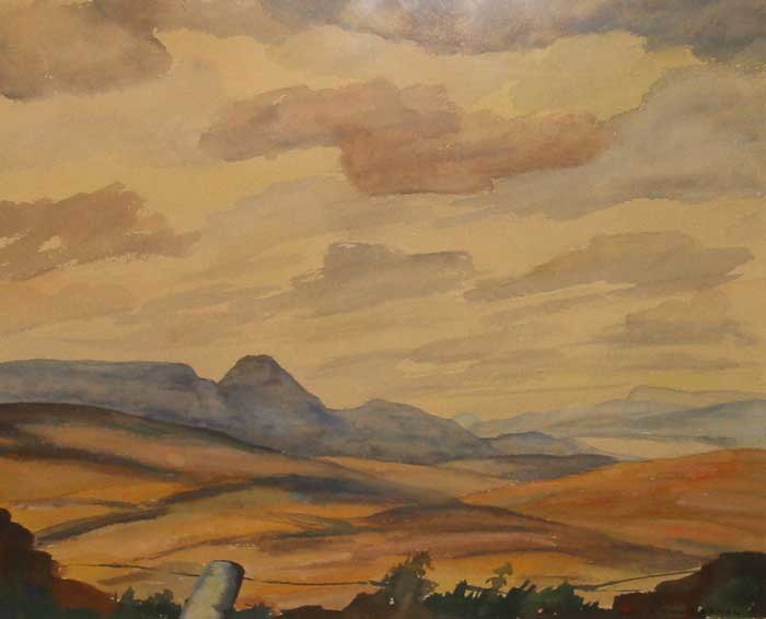 LANDSCAPE WITH VIEW OF HILLS IN DISTANCE by Anne King-Harman (1919-1979) at Whyte's Auctions