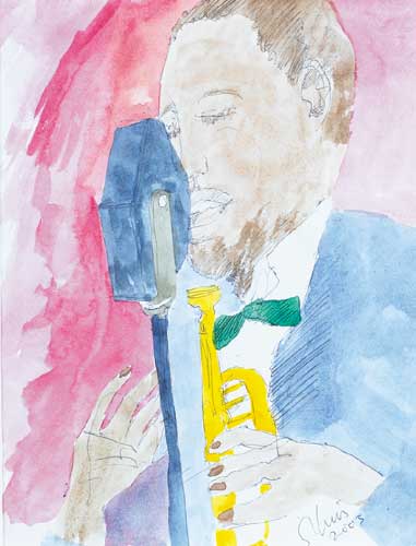 JAZZ MUSICIAN and FACE, 2003 (A PAIR) by Piet Sluis (b.1929) (b.1929) at Whyte's Auctions