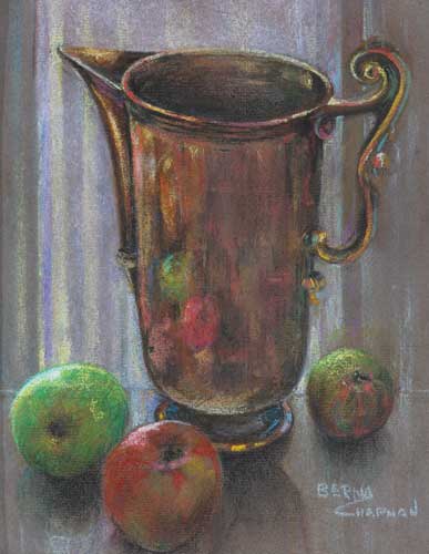 COPPER JUG AND APPLES by Berna Chapman (20th century) (20th century) at Whyte's Auctions