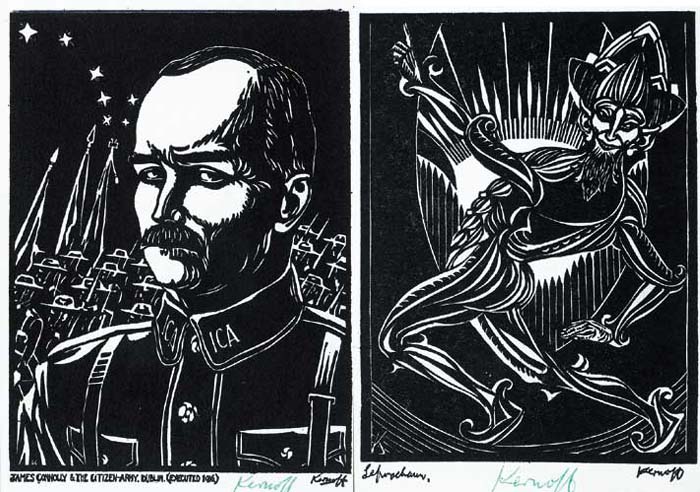 JAMES CONNOLLY AND THE CITIZEN-ARMY, DUBLIN and LEPRECHAUN (A PAIR) by Harry Kernoff RHA (1900-1974) at Whyte's Auctions
