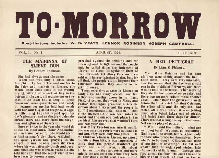 TO-MORROW, VOL. 1, NO. 1 by William Butler Yeats (1865-1939) et al (1865-1939) et al at Whyte's Auctions