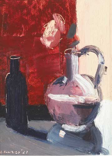 BLUE BOTTLE AND ROSE, 1987 by Brian Ballard RUA (b.1943) at Whyte's Auctions