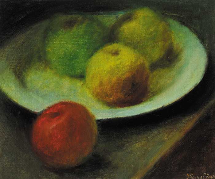 A PLATE OF APPLES, 1980 by Thomas Ryan PPRHA (b.1929) PPRHA (b.1929) at Whyte's Auctions