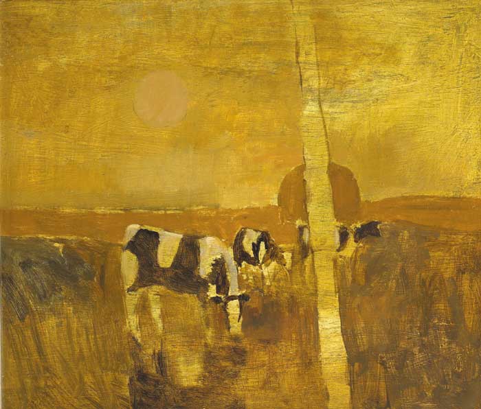 CATTLE GRAZING, 1973 by Basil Blackshaw HRHA RUA (1932-2016) at Whyte's Auctions