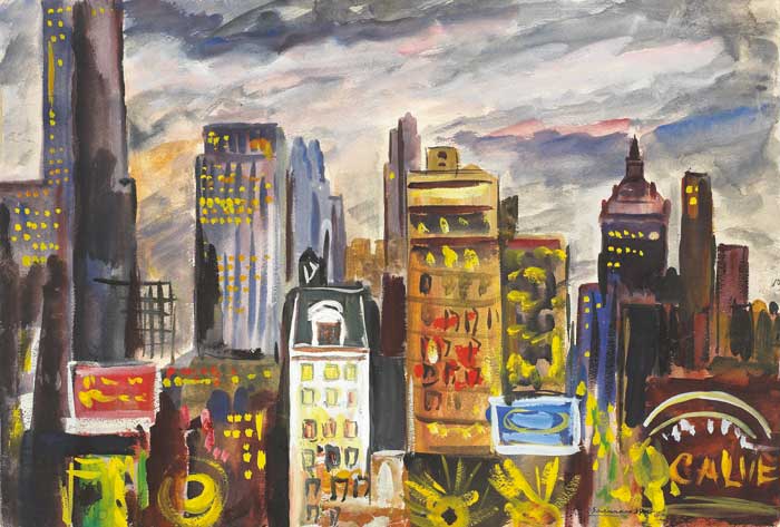 NEW YORK SKYLINE, 1939 by Norah McGuinness HRHA (1901-1980) at Whyte's Auctions