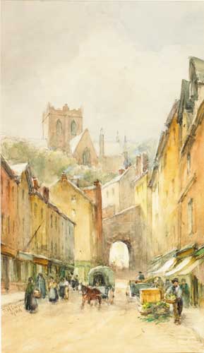 MARKET DAY IN A CATHEDRAL TOWN by William Bingham McGuinness RHA (1849-1928) at Whyte's Auctions