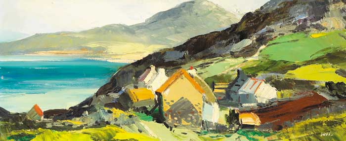 COTTAGES, ATLANTIC DRIVE, DONEGAL by Kenneth Webb RWA FRSA RUA (b.1927) at Whyte's Auctions