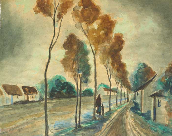 OCTOBER IN A NORTHERN VILLAGE by Markey Robinson (1918-1999) at Whyte's Auctions