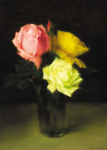 PINK AND YELLOW ROSES, 1987 by Thomas Ryan PPRHA (1929-2021) at Whyte's Auctions