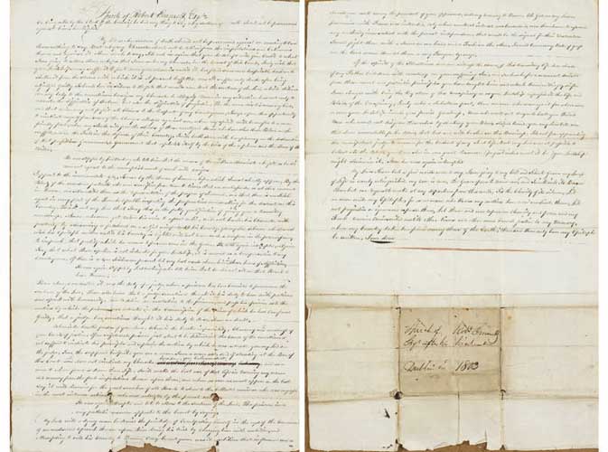 1803 ROBERT EMMETT'S SPEECH FROM THE DOCK - A CONTEMPORANEOUS HANDWRITTEN TRANSCRIPT at Whyte's Auctions