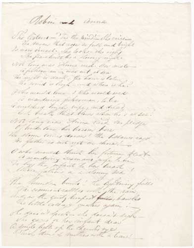 ROBIN AND ANNA - MANUSCRIPT POEM at Whyte's Auctions