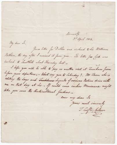 LETTER TO WILLIAM JERDAN, 1834, PLUS FIVE LETTERS FROM JERDAN TO CROKER by Thomas Crofton Croker (1798-1854), Irish antiquary at Whyte's Auctions
