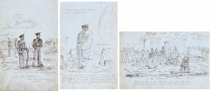 SATIRICAL SKETCHES OF THE IRISH CONSTABULARY AT MULLINGAR, 1852 by B.W. McGlennon (fl. 1850s) at Whyte's Auctions