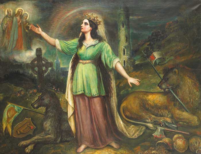 ALLEGORY OF HIBERNIA APPEALING TO CHRIST AND SAINTS BRIGID AND PATRICK, circa 1864 by Frdric Legrip (1817-1871) at Whyte's Auctions