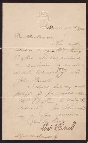 1884 AUTOGRAPHED LETTER by Charles Stewart Parnell (1846-1891) at Whyte's Auctions