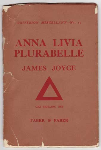 ANNA LIVIA PLURABELLE - first UK edition by James Joyce (1882-1941) at Whyte's Auctions