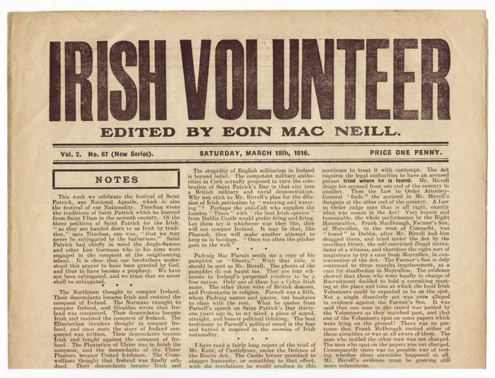 1914-16 IRISH VOLUNTEER NEWSPAPER (68 ISSUES) AND A RANGE OF OTHERS at Whyte's Auctions