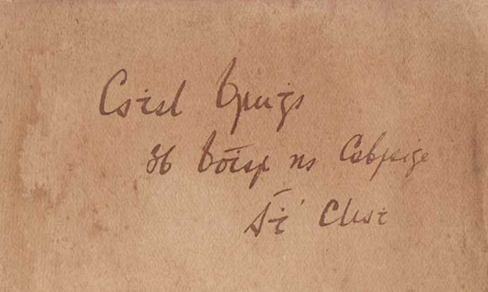 AUTOGRAPH ON HIS COPY OF 'IRISH NATIONALITY' by Alice Stopford Green, 1911 by Cathal Brugha (1874-1922) at Whyte's Auctions