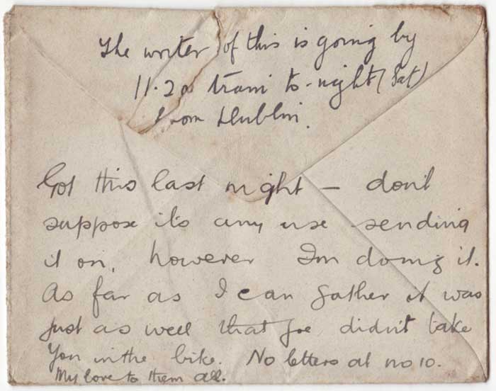1917 (July 21) LETTER TO THOMAS ASHE FROM JOHN DILLON with additional note from Michael Collins at Whyte's Auctions