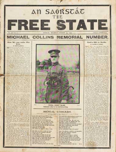 1922 MICHAEL COLLINS MEMORIAL ISSUE OF AN SAORSTAT by Michael Collins (1890-1922) at Whyte's Auctions