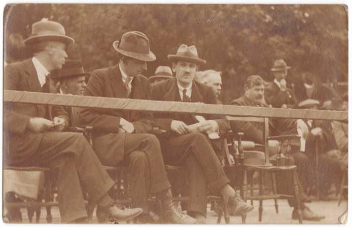 1921 (September 4) MICHAEL COLLINS AT ST PATRICK'S COLLEGE, ARMAGH, a rare photographic postcard by Michael Collins (1890-1922) at Whyte's Auctions
