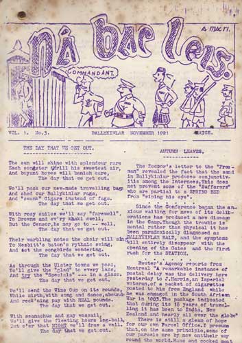 1921 BALLYKINLER INTERNMENT CAMP, PRISONERS' NEWSLETTER "NA BAC LEIS" Vol 1, nos. 1-3 at Whyte's Auctions