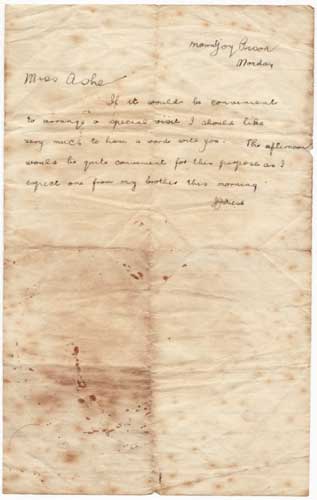 1921 JAMES J. WALSH IN MOUNTJOY PRISON LETTER TO NORA ASHE at Whyte's Auctions