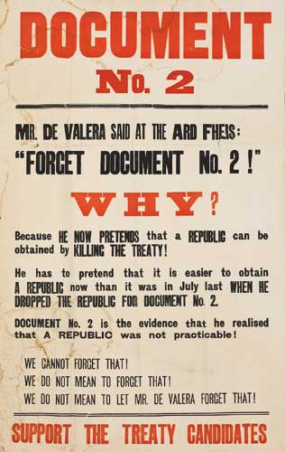 1922: POSTER "DOCUMENT NO. 2. SUPPORT THE TREATY CANDIDATES at Whyte's Auctions