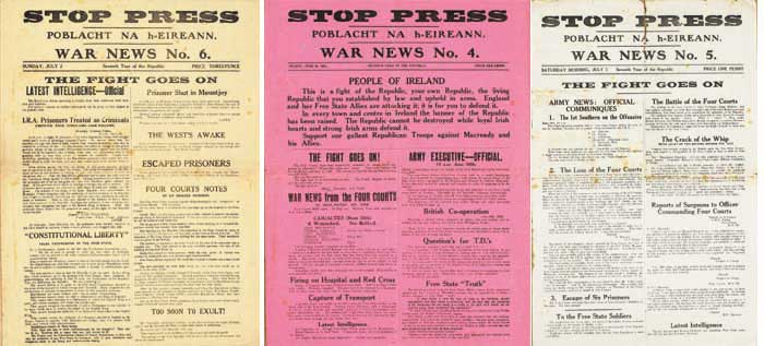 1922 PROCLAMATIONS FROM THE FOUR COURTS - WAR NEWS POSTERS NO. 4, 5 AND 6 at Whyte's Auctions