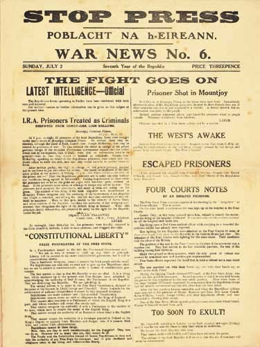 1922 POSTER: STOP PRESS, WAR NEWS NO. 6, THE FIGHT GOES ON at Whyte's Auctions