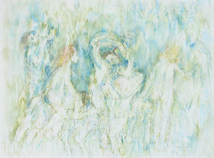 CHILDREN IN THE WOOD, 1992 by Louis le Brocquy sold for 29,000 at Whyte's Auctions