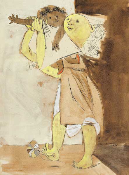 CHILD WITH DOLL, HOMMAGE A JANKEL ADLER, 1949 by Louis le Brocquy sold for �80,000 at Whyte's Auctions