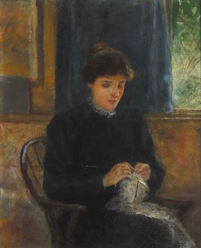 PORTRAIT OF LILY YEATS AT BEDFORD PARK, LONDON by John Butler Yeats RHA (1839-1922) at Whyte's Auctions