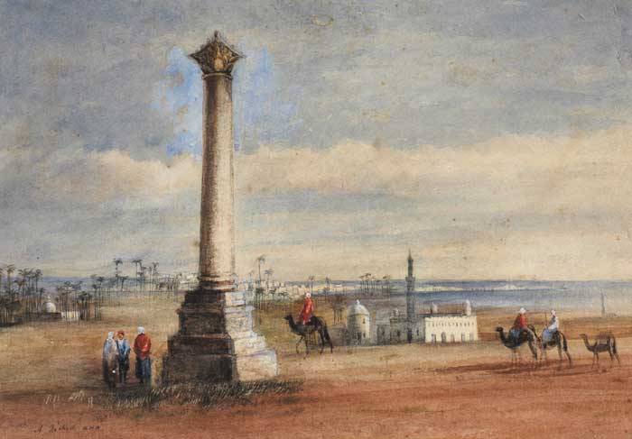 CLASSICAL PILLAR, ALEXANDRIA, EGYPT, circa 1846-1850 by Andrew Nicholl sold for 1,000 at Whyte's Auctions