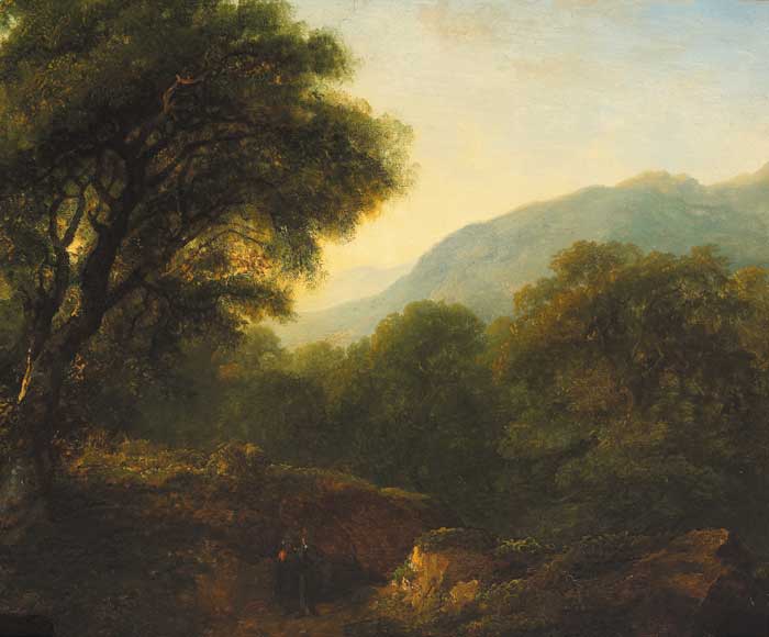 WOODED LANDSCAPE, COUNTY WICKLOW, 1837 by James Arthur O'Connor sold for 8,000 at Whyte's Auctions
