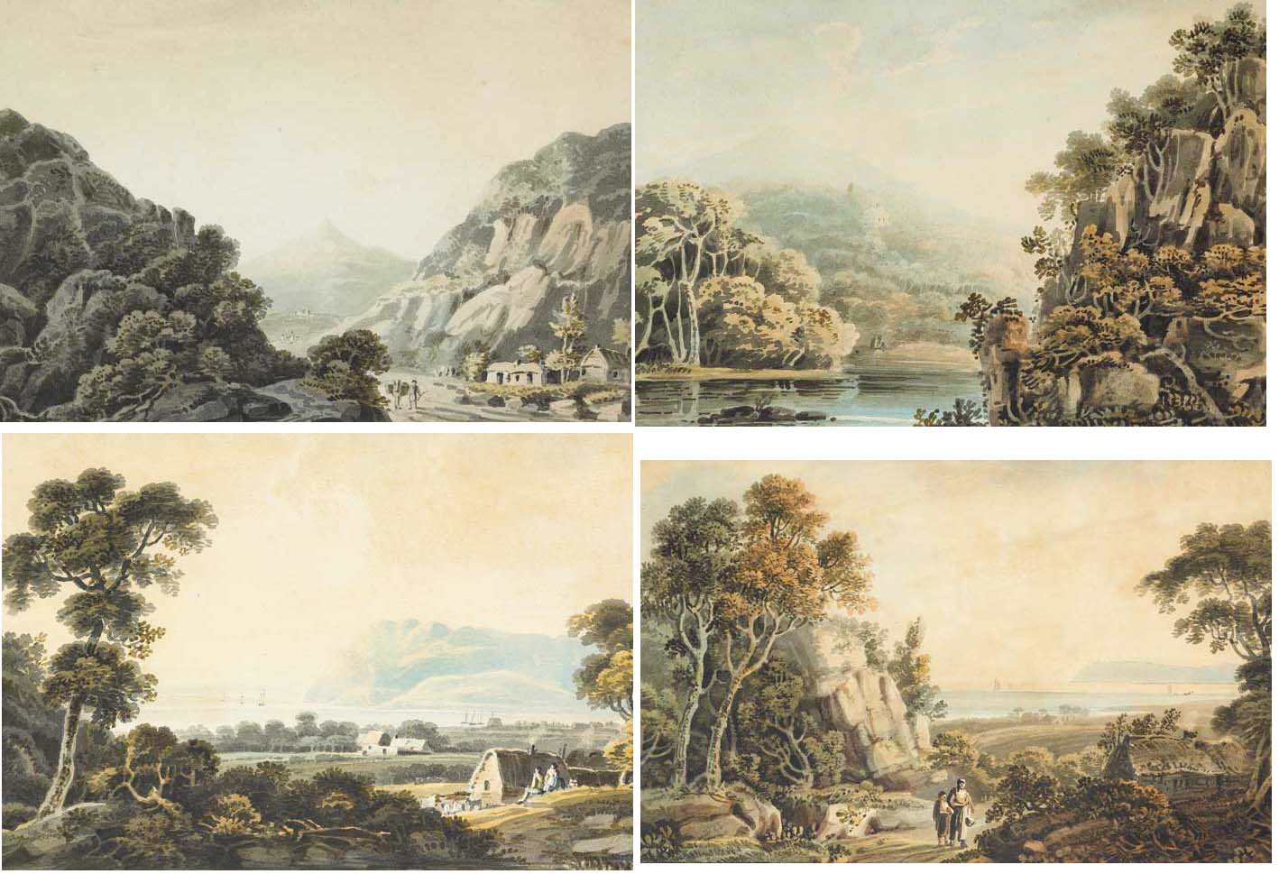 FOUR VIEWS OF BRAY AND THE SUGARLOAF, COUNTY WICKLOW, circa 1820 by John Henry Campbell (1757-1828) at Whyte's Auctions