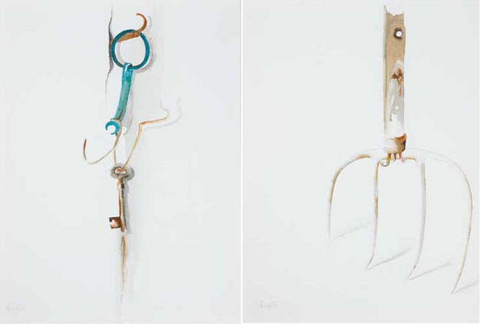 BROKEN HORSEBIT WITH KEY and PITCH FORK (A PAIR) by Richard Kingston RHA (1922-2003) at Whyte's Auctions