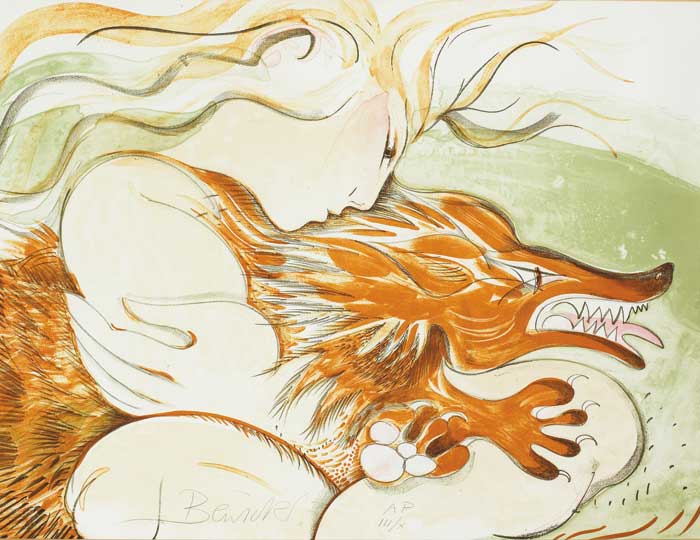 WOMAN AND FOX by Pauline Bewick RHA (1935-2022) at Whyte's Auctions