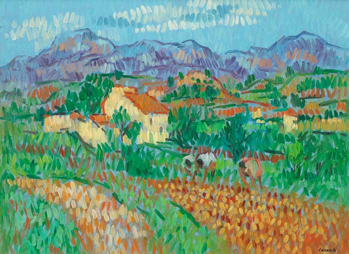 MOUNTAINS IN MALAGA by Desmond Carrick RHA (1928-2012) at Whyte's Auctions