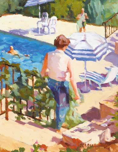 POOLSIDE, PROVENCE by Desmond Hickey (1937-2007) at Whyte's Auctions