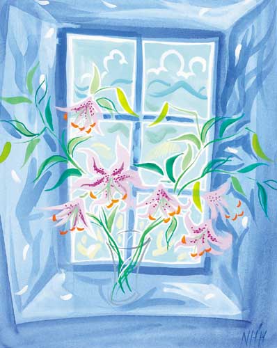 TIGER LILIES IN A WINDOW by Nicholas Hely Hutchinson (b.1955) at Whyte's Auctions