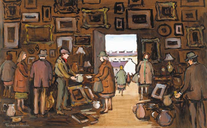 ANTIQUE SHOP, COUNTY DUBLIN by Gladys Maccabe MBE HRUA ROI FRSA (1918-2018) at Whyte's Auctions