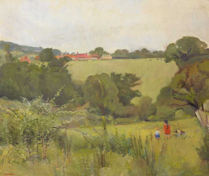 CHILDREN IN A FIELD, COUNTY MEATH by Simon Coleman RHA (1916-1995) at Whyte's Auctions