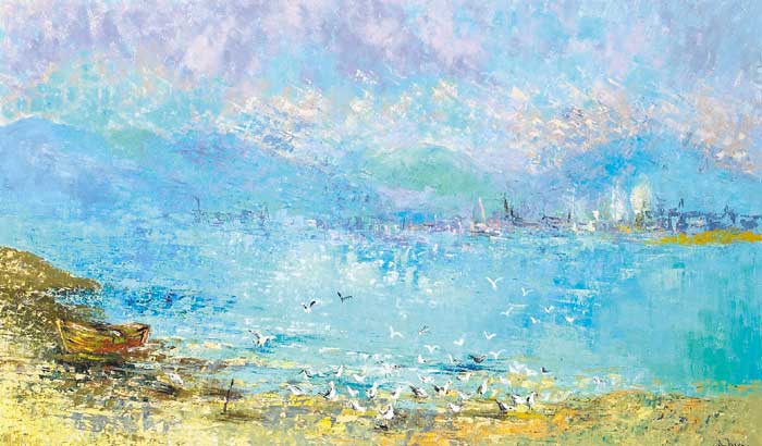 DUBLIN BAY FROM DOLLYMOUNT STRAND by Liam Treacy (1934-2004) at Whyte's Auctions