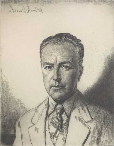 OLIVER ST JOHN GOGARTY, 1939 by Gerald Leslie Brockhurst RA RE (1890-1978) at Whyte's Auctions