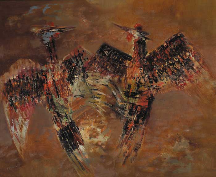 FIGHTING COCKS by George Campbell RHA (1917-1979) at Whyte's Auctions