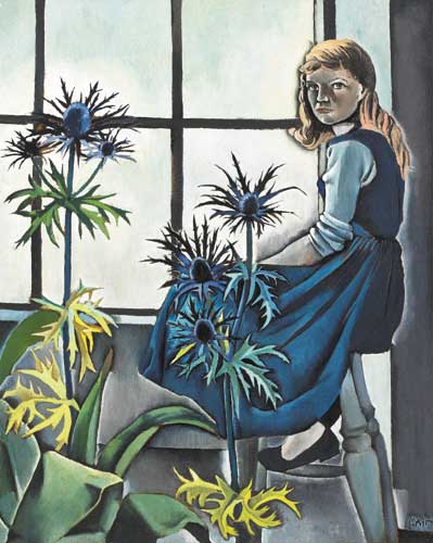 GIRL WITH BLUE THISTLES by Patrick Swift (1927-1983) at Whyte's Auctions