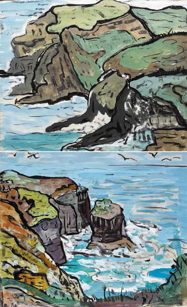 SEA CLIFFS AND ROCKS by Evie Hone HRHA (1894-1955) at Whyte's Auctions