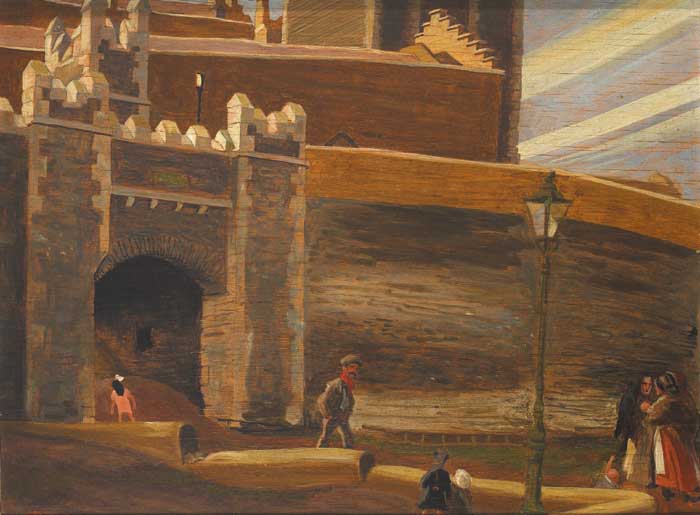ST. AUDEON'S ARCH, COOK STREET, DUBLIN, 1934 by Harry Kernoff RHA (1900-1974) at Whyte's Auctions