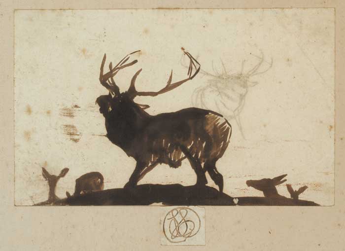 STUDY OF A STAG WITH HERD OF DEER BEYOND by Sir Edwin Henry Landseer RA RI (1802-1873) at Whyte's Auctions